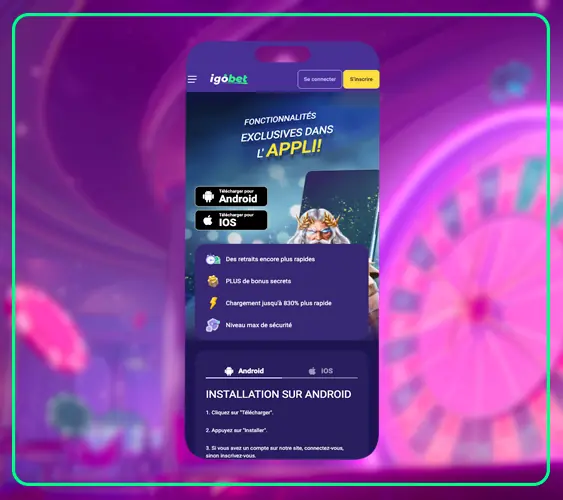 Téléchargement de l'application pour Android